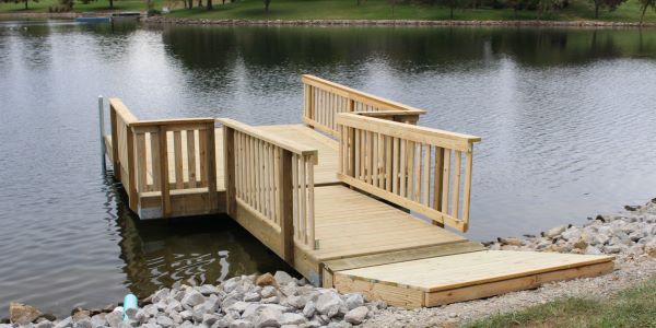 A custom dock we built for a homeowners in the Evansville, Indiana area.