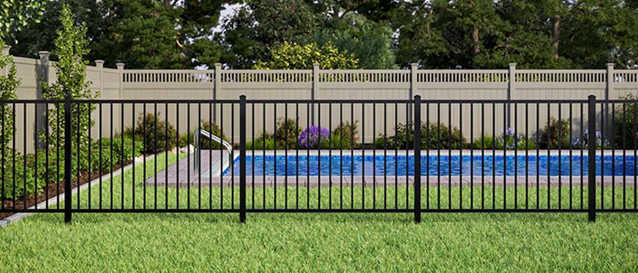 Indiana Aluminum Pool Fence - Bedrock Style