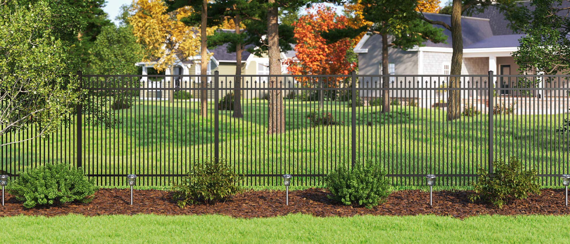 Evansville Indiana Aluminum Security Fence - Diamond Style
