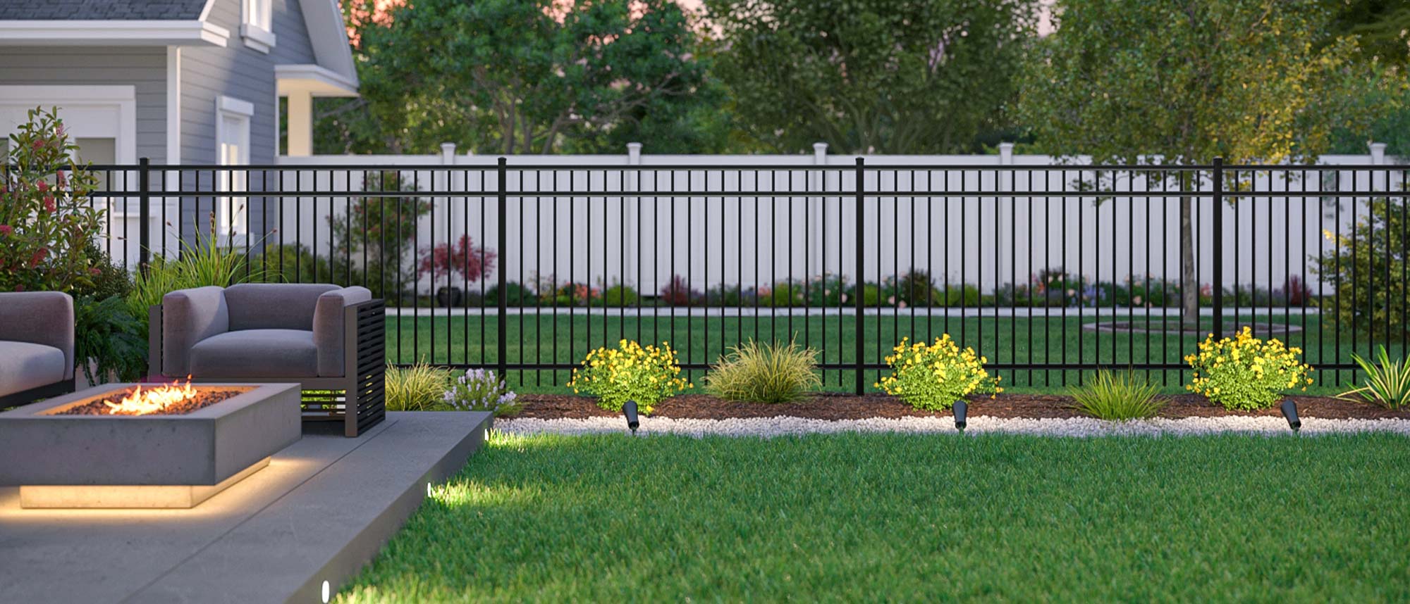 Evansville Indiana Aluminum Fence - Granite Style