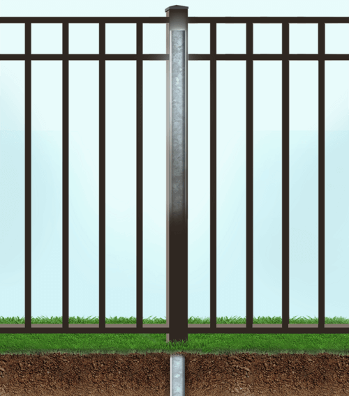 Aluminum fence post - I-post above ground