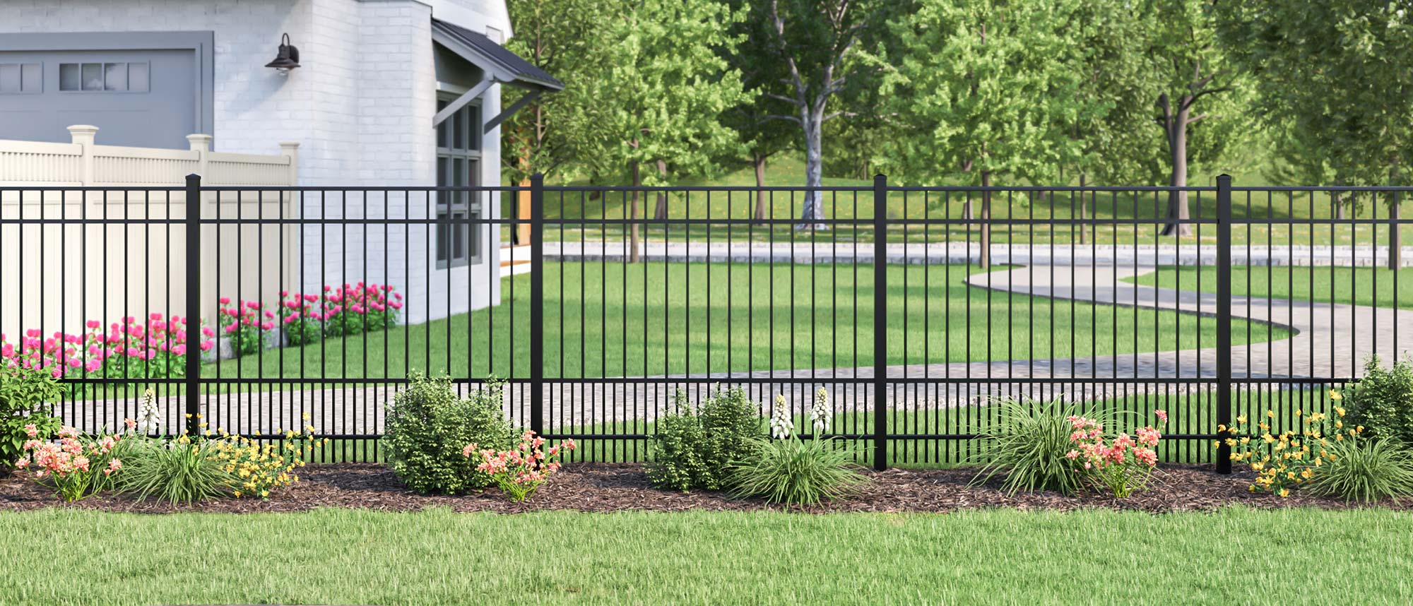 Evansville Indiana Aluminum Fence - Jasper Style