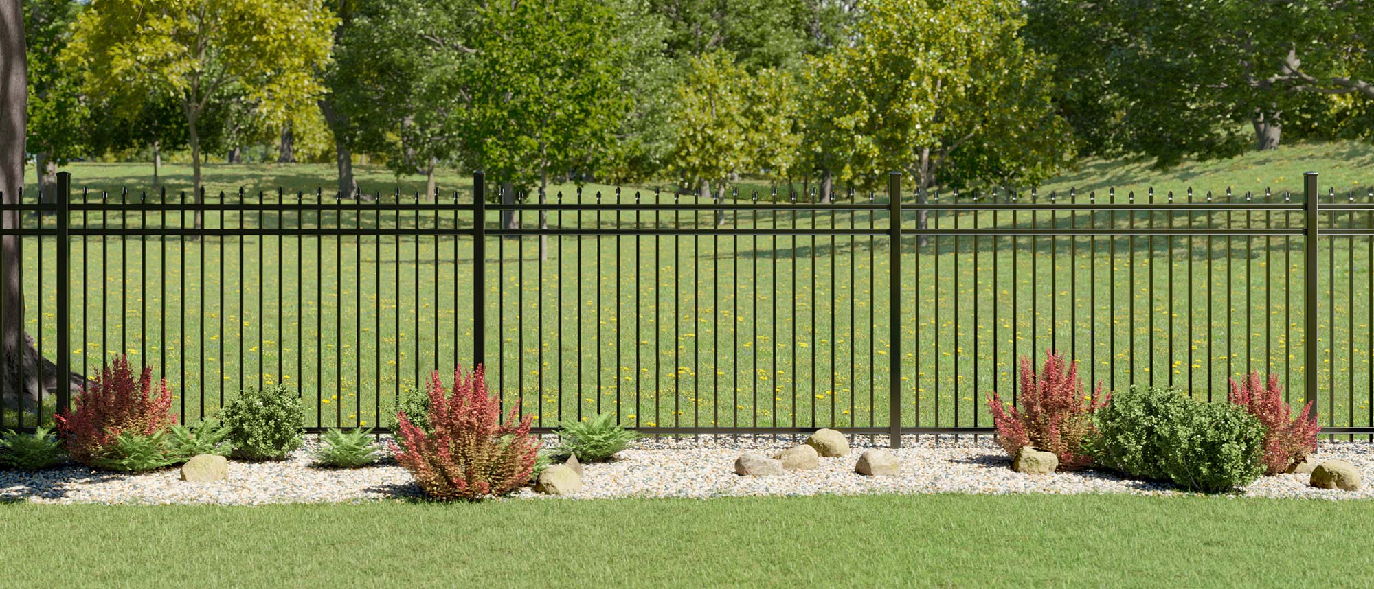 Evansville Indiana Aluminum Fence - Onyx Style