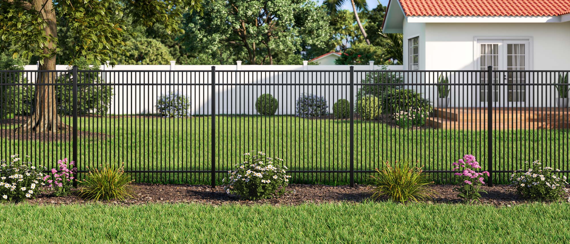 These fences are made from sturdy metal, beautiful design featuring bi, Fence Design