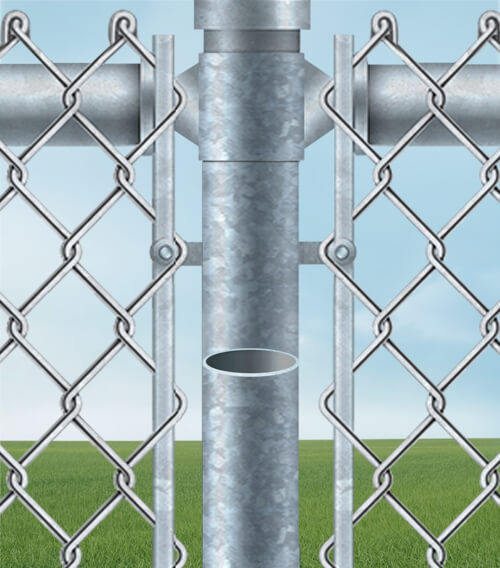 Chain link fence steel post - above ground