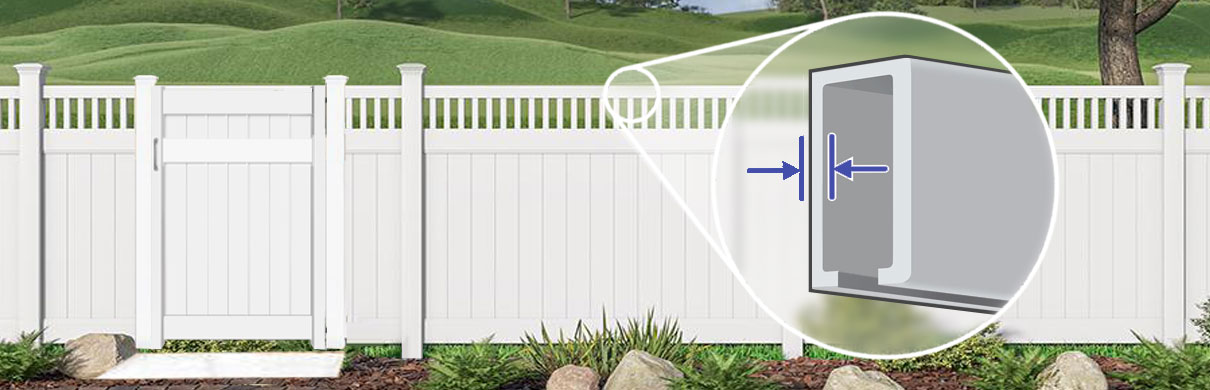 Evansville Indiana vinyl fence features