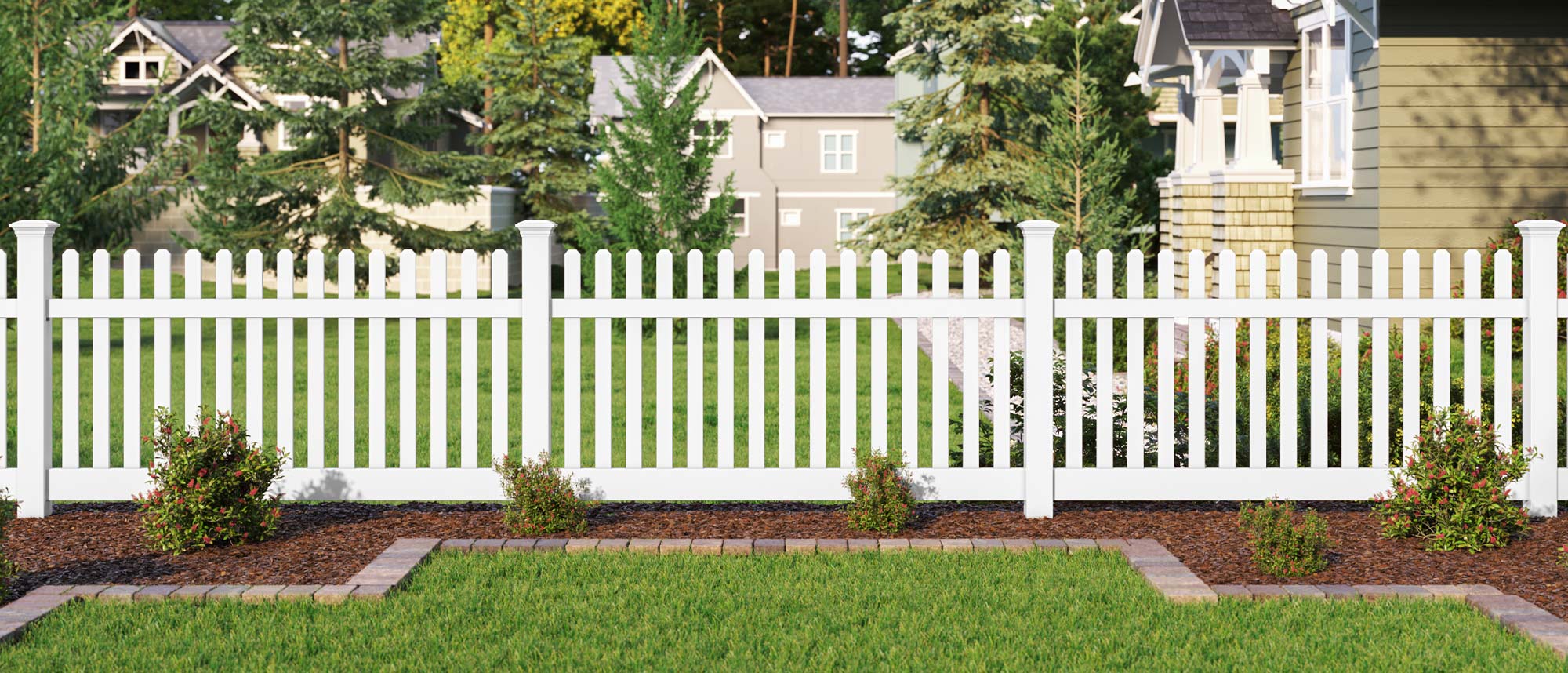 Evansville Indiana Vinyl Security Fence - Silverbell Style