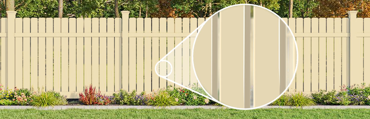 Evansville Indiana vinyl fence features