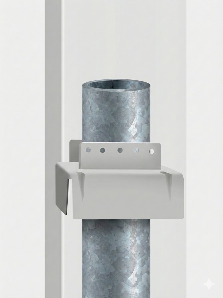 vinyl fence steel post - above ground