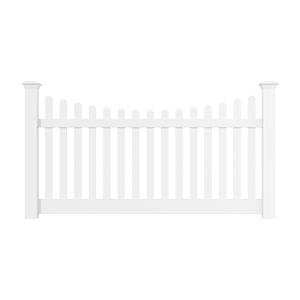 Silverbell Scallop Style Vinyl Fence Intallation in Evansville Indiana