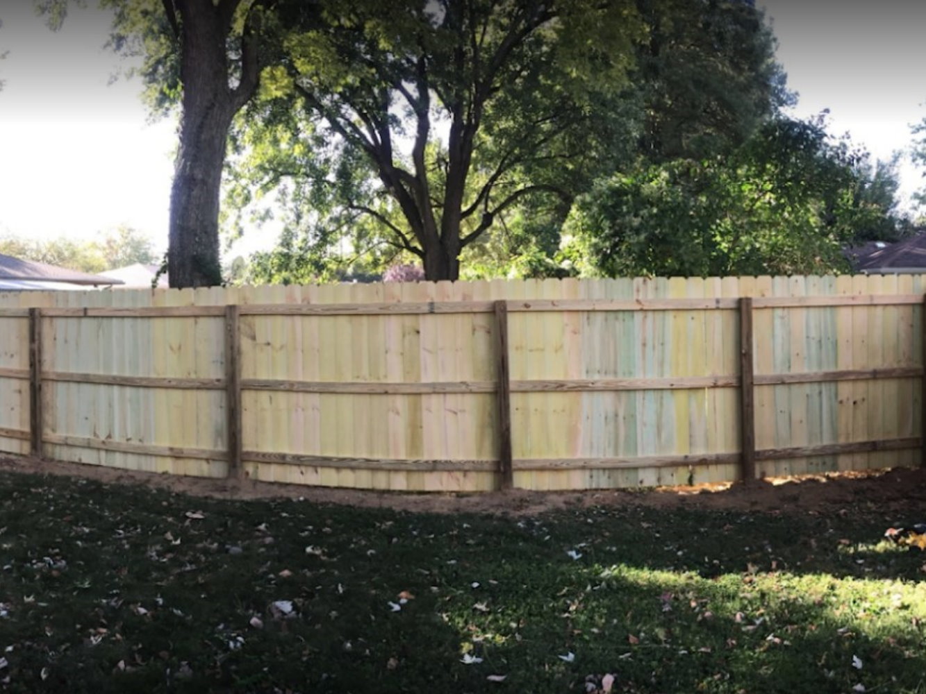Grandview IN stockade style wood fence