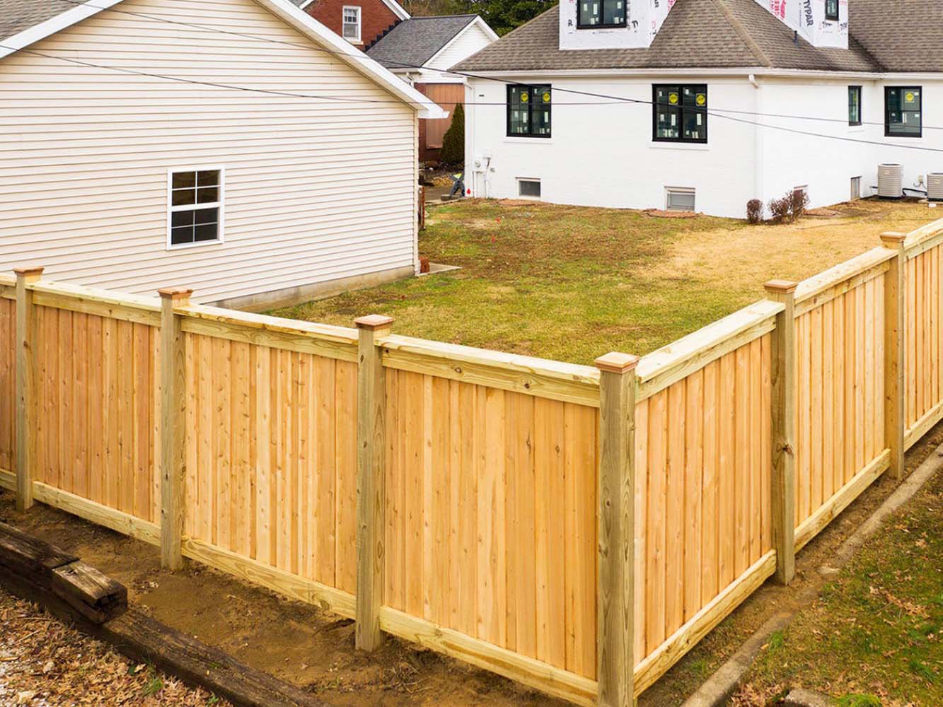 Town IN horizontal style wood fence